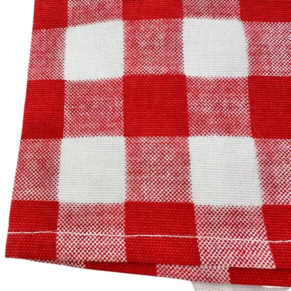 Bear Applique Kitchen Towel Red White Plaid Trim Embroidered T Initial 28x18 - Picture 7 of 7